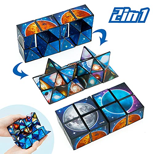 Magic Star cubo , Cubo mágica 2 en 1, Cubo infinito, Transformación Cubos， Juguetes ciencia popular Rompecabezas Mágicos Para Niños y Adultos