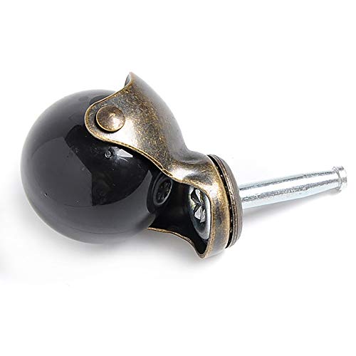 Magiin 4pcs Rueda de Bola para Muebles Ruedita de Bolas de Cobre Antiguo con Vástago de Montaje Tipo Zócalo de 8x38 mm Giratoria de 360 Grados para Sillas Sofá Bancos Reposapiés