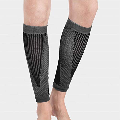 Mangas de compresión para la pantorrilla, dolor de gemelos, calambres en pierna, mala circulación, mejora el desempeño del ejercicio físico. Medias de compresión running, deporte, varices (Negro, L)