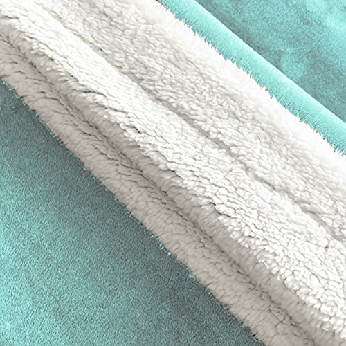 Manta Polar, Manta Cama 90 Invierno, Manta Sofa Grande Mantas Sherpa Forro Invierno Verde Agua 160x210 cm, Reversible Microfibra Muy Suave para Cama o Sofá Reversible
