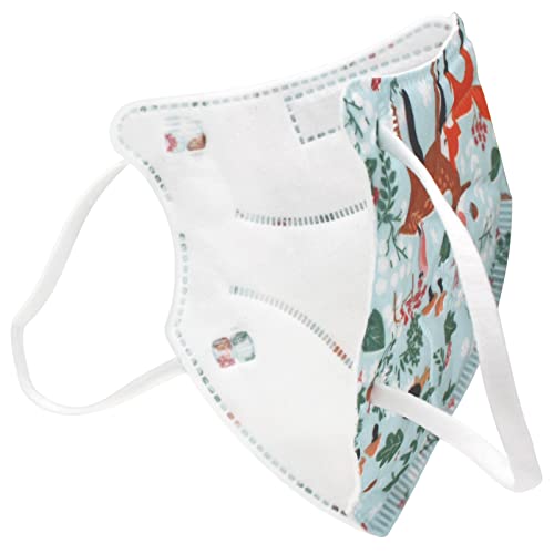 MARARDI Mascarillas FFP2 [Pack 10 Piezas] Homologadas [Ciervos y Zorros] Alta Filtración [Talla Pequeña] con Pinza Nasal Ajustables Plegables [No Reutilizables] Desechables 5 Capas Bolsa Individual
