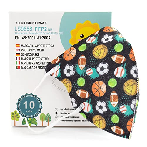 MARARDI Mascarillas FFP2 [Pack 10 Piezas] Homologadas [Deportes] Alta Filtración [Talla Pequeña] con Pinza Nasal Ajustables Plegables [No Reutilizables] Desechables 5 Capas Bolsa Individual