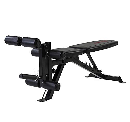 Marcy UB9000 – Banco de musculación hasta 270 kg – Curl de piernas – Asiento y Respaldo multiángulos - Posición Abdo Crunch