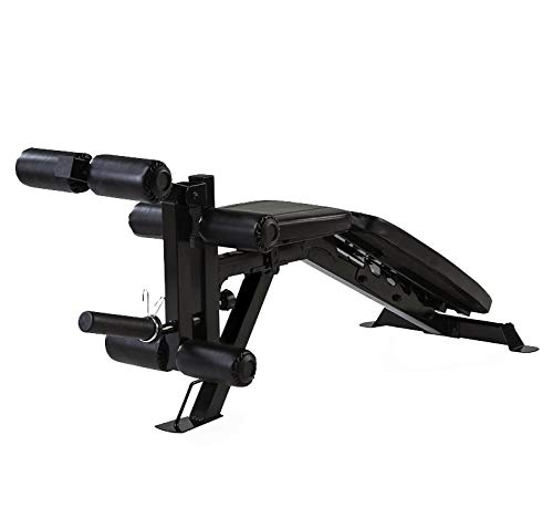 Marcy UB9000 – Banco de musculación hasta 270 kg – Curl de piernas – Asiento y Respaldo multiángulos - Posición Abdo Crunch