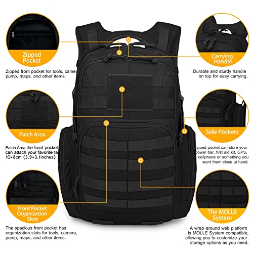Mardingtop 25L Mochila Táctica Militar Mochila de Asalto Molle Bolsa de Emergencia Mochilas Asalto Unisex para Senderismo Acampada Caza y Actividad al Aire Libre