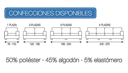Martina Home Tunez Funda Elástica para Sofá, Tela, Beige (Marfil), 3 Plazas (180-240 cm)