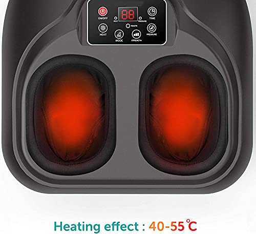 Masajeador de Pies Masaje Pies Electrico Foot Massager con Control Remoto Amasamiento Rodillos, Intensidad Regulable, Compresión de Aire y Calor Infrarrojo para Aliviar Fatiga, Casa Oficina Uso