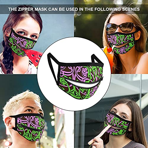 Máscara con una cremallera Diseño personalizado Elemento Arte Flor Indígena Polvo Boca Cubiertas Divertidas Mascarilla Facial Transpirable Cierre de cremallera