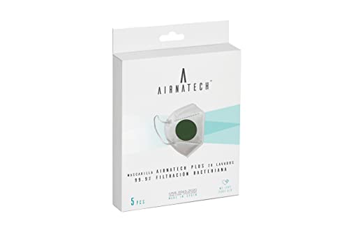 Mascarilla AIR PLUS Verde Botella – Alta Respirabilidad > 56% - Protección 99,9 % (BFE) – Reutilizable 20 Lavados – Hasta 16 horas de uso continuado - Certificación CE- Fabricada en España.