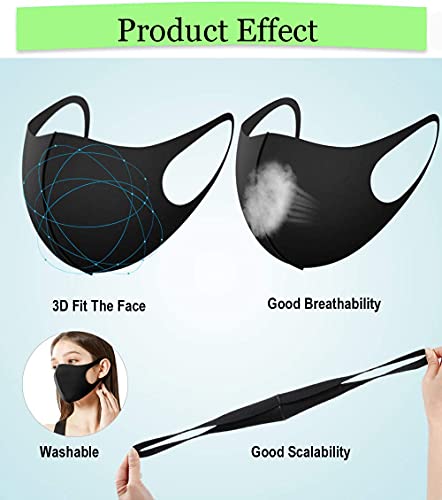 Mascarilla de tela transpirable, estéreo 3D Cómodo Algodón de seda de hielo A prueba de polvo, Ajustable, Reutilizable, Ocio, Deporte, Ciclismo, Camping, Viajes, Unesex Mujeres Hombres 3 piezas