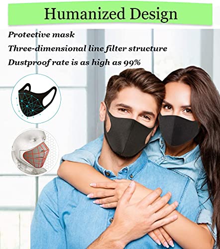 Mascarilla de tela transpirable, estéreo 3D Cómodo Algodón de seda de hielo A prueba de polvo, Ajustable, Reutilizable, Ocio, Deporte, Ciclismo, Camping, Viajes, Unesex Mujeres Hombres 3 piezas