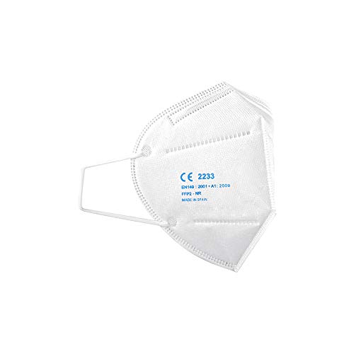 Mascarilla FFP2 MiMask, BLANCO, 20 uds, de 5 capas, hecha en España, marcado CE, norma UE EN149:2001+A1:2009
