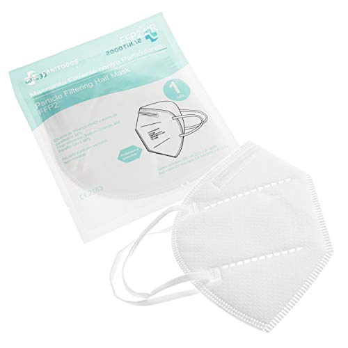 Mascarilla FFP2 NR CE 2163 SANITODOS, Mascarilla de Protección Personal EPI de 5 capas. Mascara KN95 Alta Eficiencia Filtración, Caja 10 Unidades CE 2163 + Normativa EN 149:2001 + A1:2009
