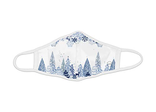 Mascarilla Higiénica de Tela Reutilizable Homologada - Navidad Blanca/Nieve