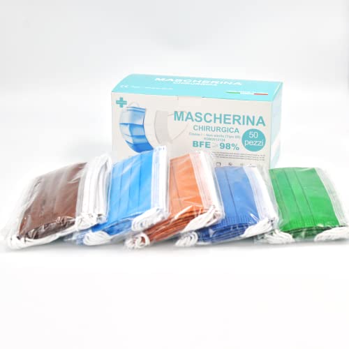 Mascarillas Quirurgicas Colores Homologadas,Mascarillas De Color,certificación CE,3 Capas Tipo IIR, 50 Unidades, Adultos