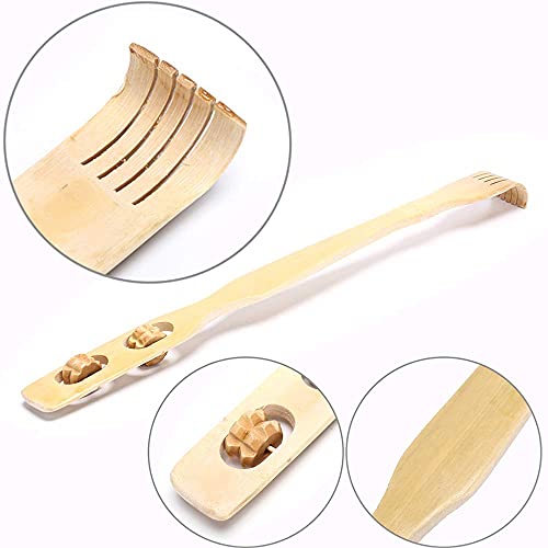 Massager de madera, 2 pcs Therapeutic Bamboo Back Scratchers, para el punto de activaci¨®n Fibromialgia Alivio del dolor de la fibromialgia y la terapia de ca?a de gancho de auto masaje