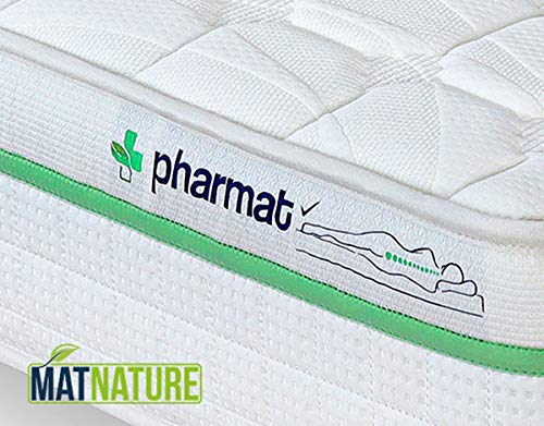 Matnature Colchón Modelo Pharmat | Colchón 25 cm Altura | Colchón Extra Adaptabilidad y Firmeza | Colchón Antibacterial | Colchón Viscoelástico | Todas Las Medidas (90 x 190 cm)