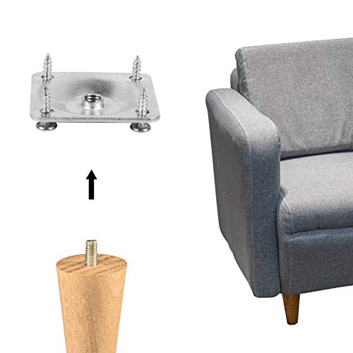 Matogle 4 Set Placa de Montaje para Patas de Mesa Placas de Fijación con Tornillos Pernos para Muebles Asientos Sofá