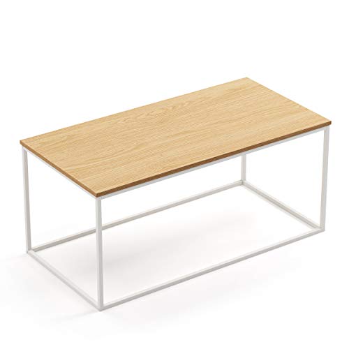 Mc Haus MARA - Mesa de Centro Rectangular, Blanca, 100 x 50 x 45 cm