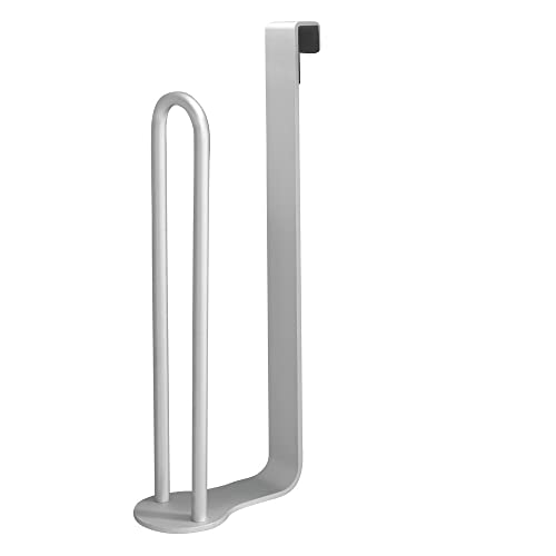 mDesign – Soporte para Papel higienico – Elegante portarrollos para baño para Colgar – El Soporte para Papel de baño Color: Plateado (Satinado)