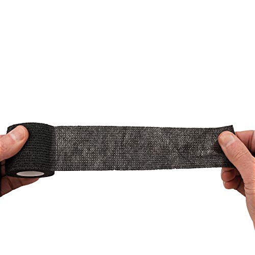MEDca Vendaje cohesivo Autoadhesivo - 24 Rollos a Granel - 2" de Ancho x 5 Yds Cinta Deportiva para Uso médico, Deportivo, de Primeros Auxilios y Ayuda a Proteger la Piel, Negra
