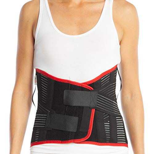 Medical - Férula para espalda LumboSacral apoyo cinturón - 32 cm de tamaño - Parte inferior de la espalda Lumbar (S, negro)