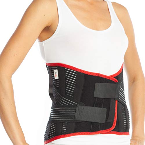 Medical - Férula para espalda LumboSacral apoyo cinturón - 32 cm de tamaño - Parte inferior de la espalda Lumbar (S, negro)