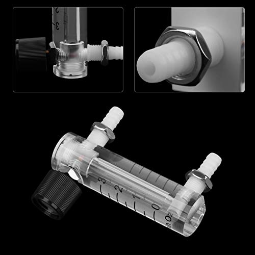 Medidor de flujo de gas, LZQ-2 0-3LPM Probador de medidor de flujo de gas profesional con válvula de control para oxígeno/aire/gas,