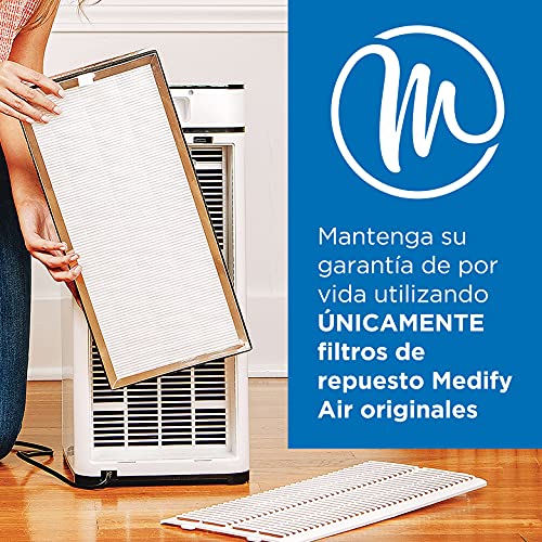 Medify MA-40 Filtro Original de Repuesto | Alérgenos, Humo, Fumadores, Polvo, Olores, Polen, Caspa de Mascotas | 3 en 1 con Prefiltro, HEPA H13 y Carbón Activado para Eliminación del 99,9% | 1 Unidad