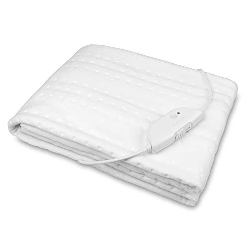 Medisana HU 674 Calienta Camas Eléctricocon con 4 Ajustes de Temperatura, Blanco, 150 x 80 cm