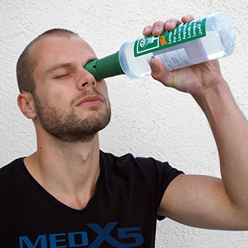 MedX5 (Upgrade 2020) 100 ml ducha ocular de emergencia 0,9 % NaCl, producto para el lavado de ojos con suero fisiológico (0,9 %), producto de lavado ocular, solución para el lavado ocular