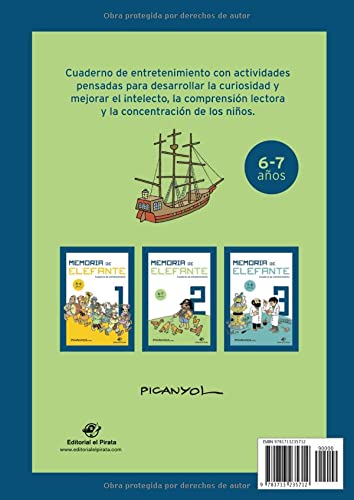 Memoria de elefante 2: cuaderno de entretenimiento: Juegos para niños de 6 y 7 años: segundo de primaria: cuaderno de actividades: spanish activity book: