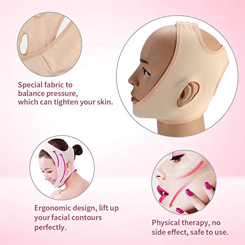 mentonera,Correa adelgazante facial, parche de mentón Reductor de mentón doble Cinturón de estiramiento facial Vendaje parche de mentón línea v reductor de mentón doble estiramiento facial(S)