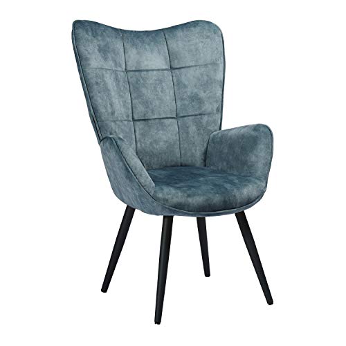 MEUBLE COSY Sillones de salón Butaca nórdica sillón acolchado con Reposabrazos y patas de metal