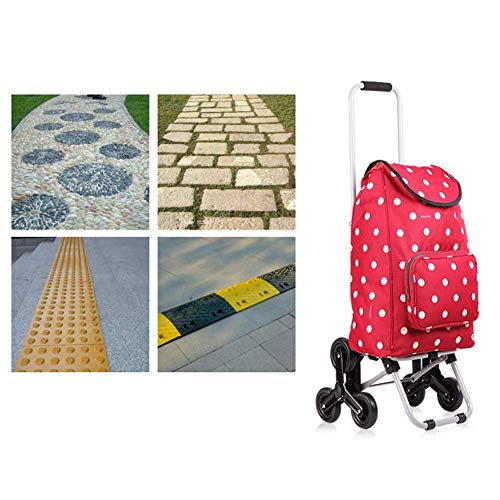 MHBGX Camiones de Mano Portátiles Multifunción, Carro de Compras, Plegable, Tela Oxford, Marco de Acero, Resistente Al Desgaste, Doméstico, Impermeable, Sube Las Escaleras, Rueda de Goma, 4 Colores,S