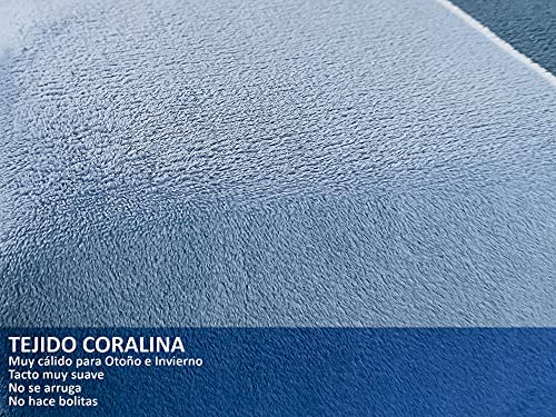 Milarosa Juego Sabanas Cama 105 cm Invierno Estampadas 3 Piezas. Juego Sabanas Encimera, Sabana Bajera Ajustable y Funda Almohada. Coralina. Color Mali Coral. Cama 105 cm
