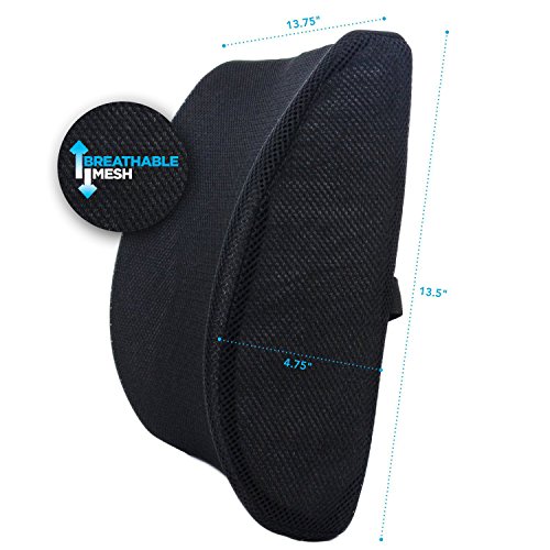 Milliard Cojín Lumbar; Cojín de Silla Oficina Respaldo de Espuma de Memoria, Ergonómico Soporte, Espalda Soporte para Postura en el Coche y Oficina