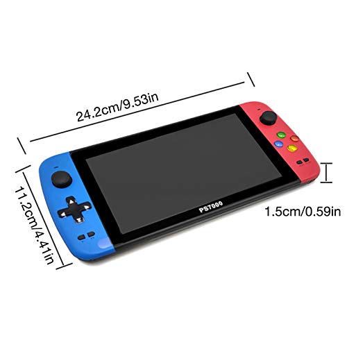 Mini consola de juegos portátil, consola de juegos retro, 3500 juegos clásicos con pantalla grande de alta definición de 7 pulgadas, diseño de joystick doble batería de litio de 4000 mAh incorporada
