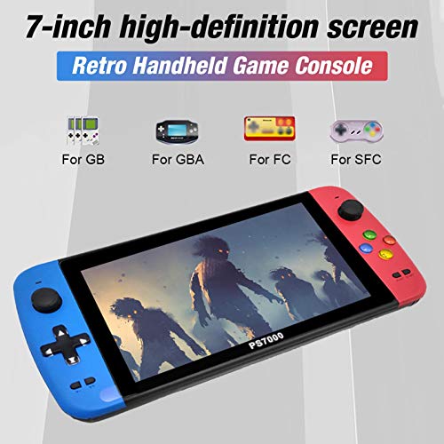 Mini consola de juegos portátil, consola de juegos retro, 3500 juegos clásicos con pantalla grande de alta definición de 7 pulgadas, diseño de joystick doble batería de litio de 4000 mAh incorporada