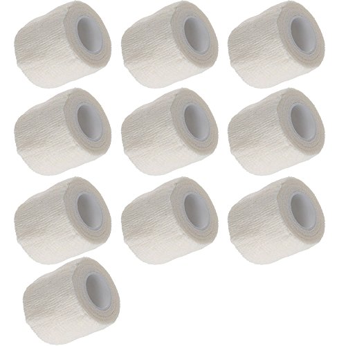Mintice 10 X vendaje autoadhesivo vendajes cohesivos fuerte elástico cinta de primeros auxilios color de blanco para muñeca tobillo deporte Los 4.5mx5cm
