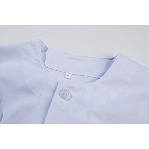 MISEMIYA - Casaca Caballero Cuello Redondo Mangas Cortas Uniforme Laboral ESTÉTICA Dentistas Limpieza Veterinaria Sanitarios Ref.832 - S, Blanco