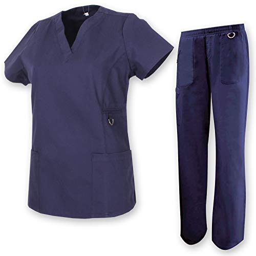 Misemiya ® ® Medical Uniform Scrub Set Conjunto de trabajo, Hombre, Azul (Azul Marino 8), X-Small (Tamaño del fabricante: XS)