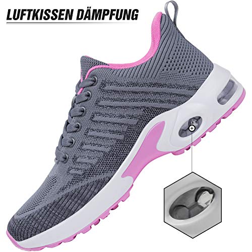 Mishansha Air Zapatos de Deportes Mujer Ligeros Zapatillas de Correr Femenino Respirable Calzado Fitness Jogging Sneakers Gris A, Gr.41 EU