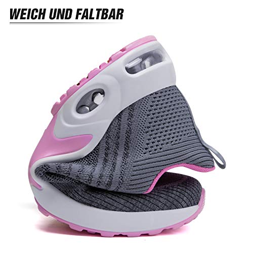 Mishansha Air Zapatos de Deportes Mujer Ligeros Zapatillas de Correr Femenino Respirable Calzado Fitness Jogging Sneakers Gris A, Gr.41 EU