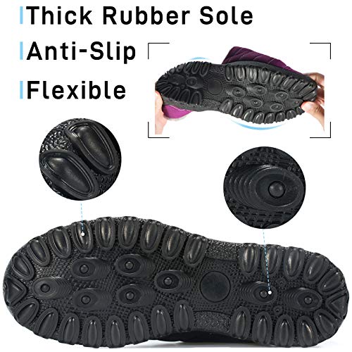 Mishansha Zapatillas de Estar Mujer Pantufla de Exterior Antideslizantes Slippers Cálido Zapatos de Invierno Rosa Gr.35