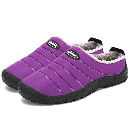 Mishansha Zapatillas de Estar Mujer Pantufla de Exterior Antideslizantes Slippers Cálido Zapatos de Invierno Rosa Gr.35