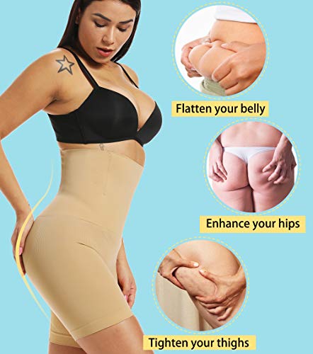 MISS MOLY Mujer Faja Pantalón Cintura Alta Invisible Shapewear 4 Steel Bones Body Shaper Interior Pantalones Moldeadores Fajas Reductoras Cortos Bragas Lencería Braguita