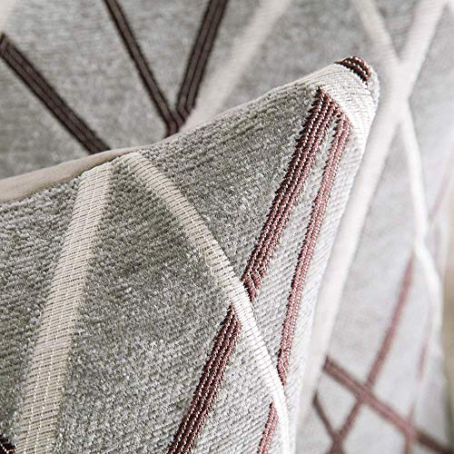 MIULEE Fundas de Cojines Funda de Almohada Chenilla para Sofá Diseño Rayas Geométricos Decoracion para Oficina Cama Silla Habitacion Matrimonio Salón Dormitorio 45x45cm 2 Piezas Helado Gris