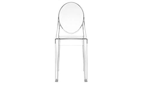 Mobiliario Factory, Silla Ghost Silla, Plástico, Transparente, Pack de 2