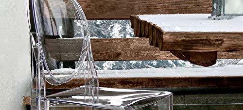 Mobiliario Factory, Silla Ghost Silla, Plástico, Transparente, Pack de 2